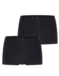 2-pack naadloos damesondergoed van RJ Bodywear in zwart, met een gladde afwerking en lage taille.