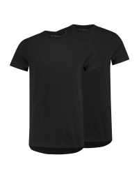 RJ Heren 2-Pack T-Shirt Katoen Ronde Hals Zwart