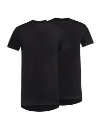 RJ Heren 2-Pack T-Shirt Katoen Ronde Hals Zwart
