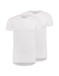 RJ Heren 2-Pack T-Shirt Katoen Ronde Hals Wit