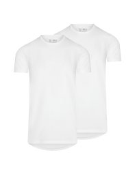 RJ Heren 2-Pack T-Shirt Katoen Ronde Hals Wit