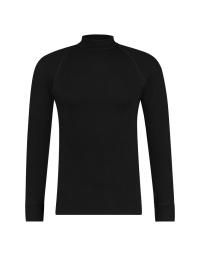 Thermo shirt lange mouw met hoge hals en lange mouwen zwart