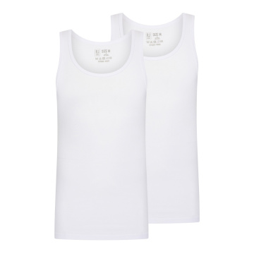 RJ Heren 2-Pack Singlet Katoen Wit 