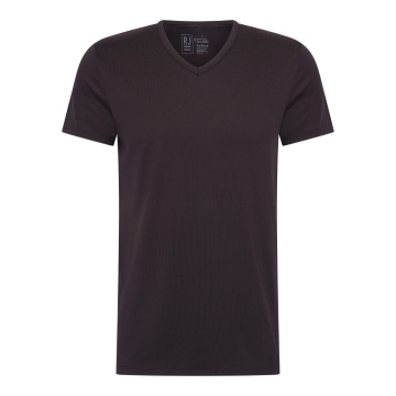 RJ Pure Color Cahors Heren T-Shirt V-Neck Black 