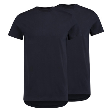 RJ Heren 2-Pack T-Shirt Katoen Ronde Hals Navy
