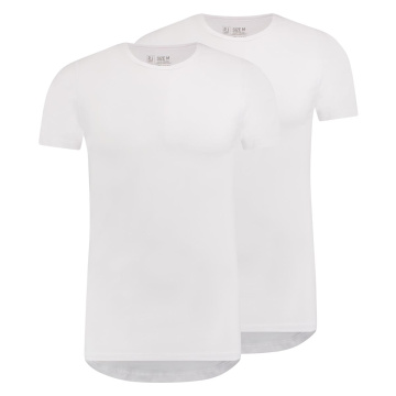 RJ Heren 2-Pack T-Shirt Katoen Ronde Hals Wit
