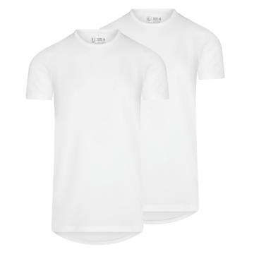 RJ Heren 2-Pack T-Shirt Katoen Ronde Hals Wit 