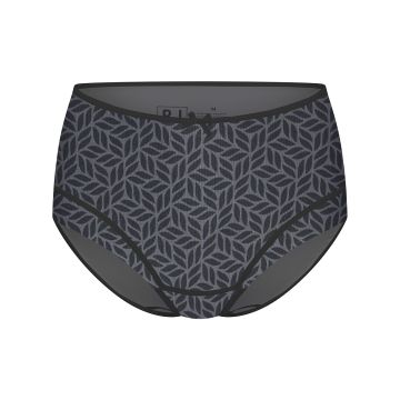 RJ Pure Fashion Dames Maxi Slip Grey Black Leaves