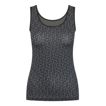 RJ Pure Fashion Dames Hemd Grey Black Leaves