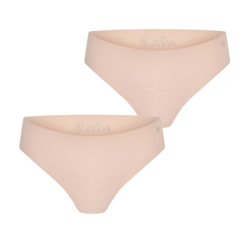 Voorkant van twee huidskleurige RJ Bodywear naadloze damesstrings Sousse in set van 2

