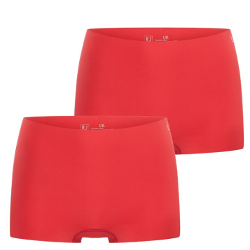 Voorkant van twee rode RJ Bodywear naadloze damesshorties Sfax in set van 2


