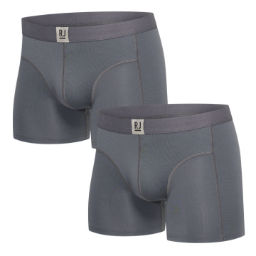 RJ Heren 2-Pack Boxershort Lange Pijp Donkergrijs