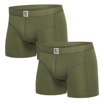RJ Heren 2-Pack Boxershort Lange Pijp Donkergroen