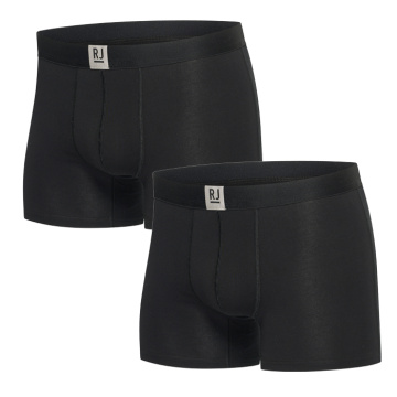 RJ Heren 2-Pack Boxershort Badstof Katoen Zwart