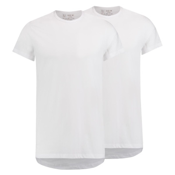 RJ Heren 2-Pack T-Shirt Katoen Ronde Hals Wit
