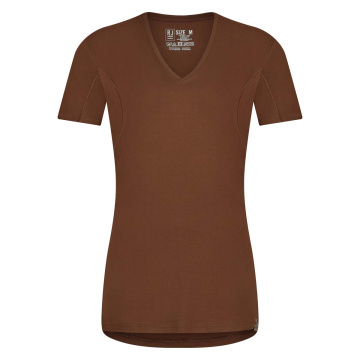 RJ Heren Anti-Zweet T-Shirt Tencel Diepe V-Hals Espresso