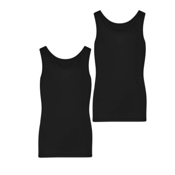 RJ Pure Color Metz 2-Pck Jongens Singlet Black