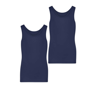 RJ Pure Color Metz 2-Pck Jongens Singlet Dark Blue