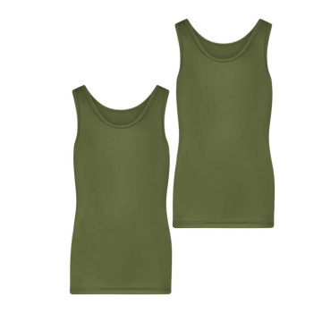 RJ Pure Color Metz 2-Pck Jongens Singlet Dark Green
