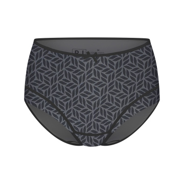 RJ Pure Fashion Dames Maxi Slip Grey Black Leaves