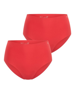 Voorkant van twee rode RJ Bodywear naadloze dames maxi shorts Tunis in set van 2

