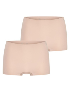 Voorkant van twee huidskleurige RJ Bodywear naadloze damesshorts Sfax in set van 2

