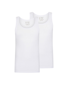 RJ Heren 2-Pack Singlet Katoen Wit 