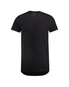 RJ Pure Color Cahors Heren T-Shirt V-Neck Black 