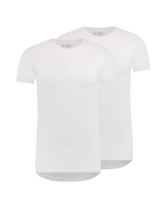 RJ Heren 2-Pack T-Shirt Katoen Ronde Hals Wit