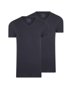 RJ Heren 2-Pack T-Shirt Katoen V-Hals Navy