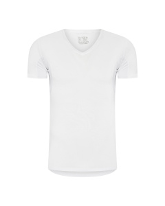 RJ Heren Anti-Zweet T-Shirt Tencel V-Hals Rugpand Wit