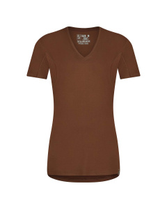 RJ Heren Anti-Zweet T-Shirt Tencel Diepe V-Hals Espresso