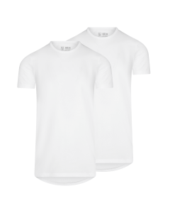 RJ Heren 2-Pack T-Shirt Katoen Ronde Hals Wit 