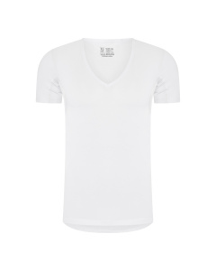 RJ Heren Anti-Zweet T-Shirt Katoen Diepe V-Hals Wit