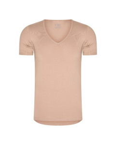 RJ Heren Anti-Zweet T-Shirt Katoen Diepe V-Hals Natural