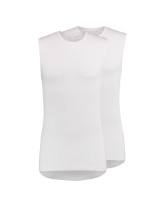 RJ Heren 2-Pack Mouwloos Shirt Ronde Hals Wit 
