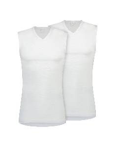 RJ Heren 2-Pack Mouwloos Shirt V-Hals Wit 
