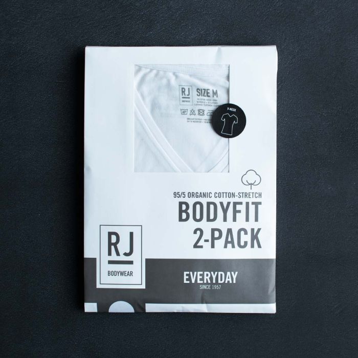 RJ Everyday Den Bosch 2-Pack Heren T-Shirt V-Hals Wit