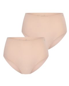 2-pack naadloze maxi shorts Tunis van RJ Bodywear in huidskleur, met hoge taille en gladde afwerking.