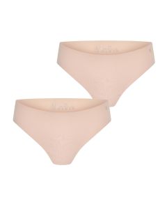 Voorkant van twee huidskleurige RJ Bodywear naadloze damesstrings Sousse in set van 2

