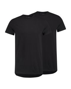 RJ Heren 2-Pack T-Shirt Katoen Ronde Hals Zwart