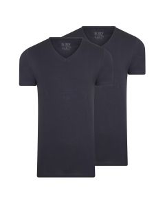 RJ Heren 2-Pack T-Shirt Katoen V-Hals Navy