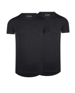 RJ Heren 2-Pack T-Shirt Tencel Ronde Hals Zwart