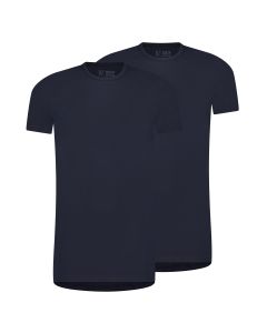 RJ Heren 2-Pack T-Shirt Katoen Ronde Hals Navy