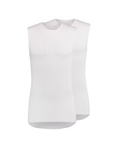 RJ Heren 2-Pack Mouwloos Shirt Ronde Hals Wit 