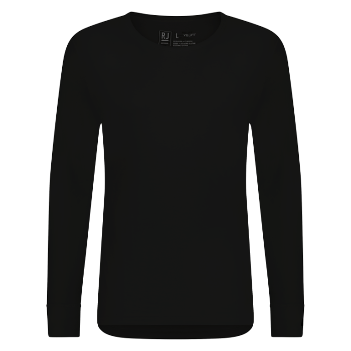 Thermo shirt lange mouw ronde hals zwart