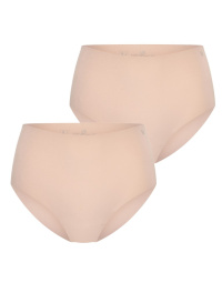 2-pack naadloze maxi shorts Tunis van RJ Bodywear in huidskleur, met hoge taille en gladde afwerking.