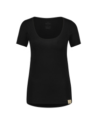 RJ Dames Anti-Zweet T-Shirt Tencel Ronde Hals Zwart