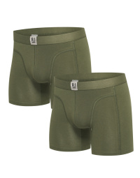 RJ Heren 2-Pack Boxershort Katoen Donkergroen