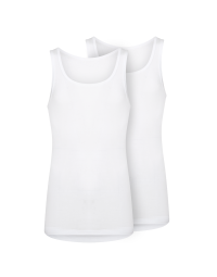 RJ Heren 2-Pack Singlet Katoen Wit
